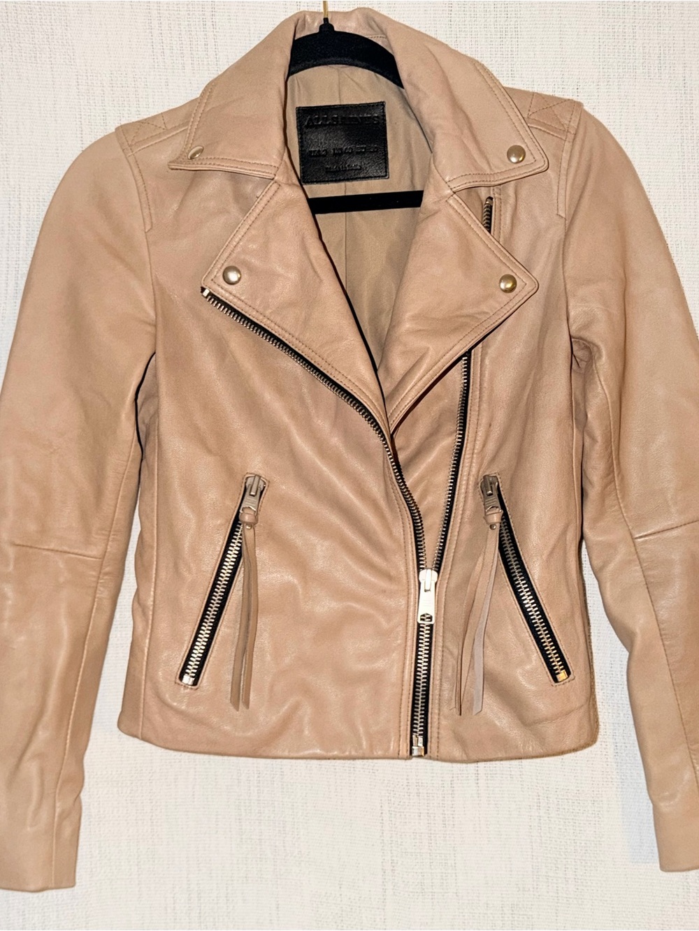 All Saints Dalby leather biker jacket 00 - Picture 2 of 12